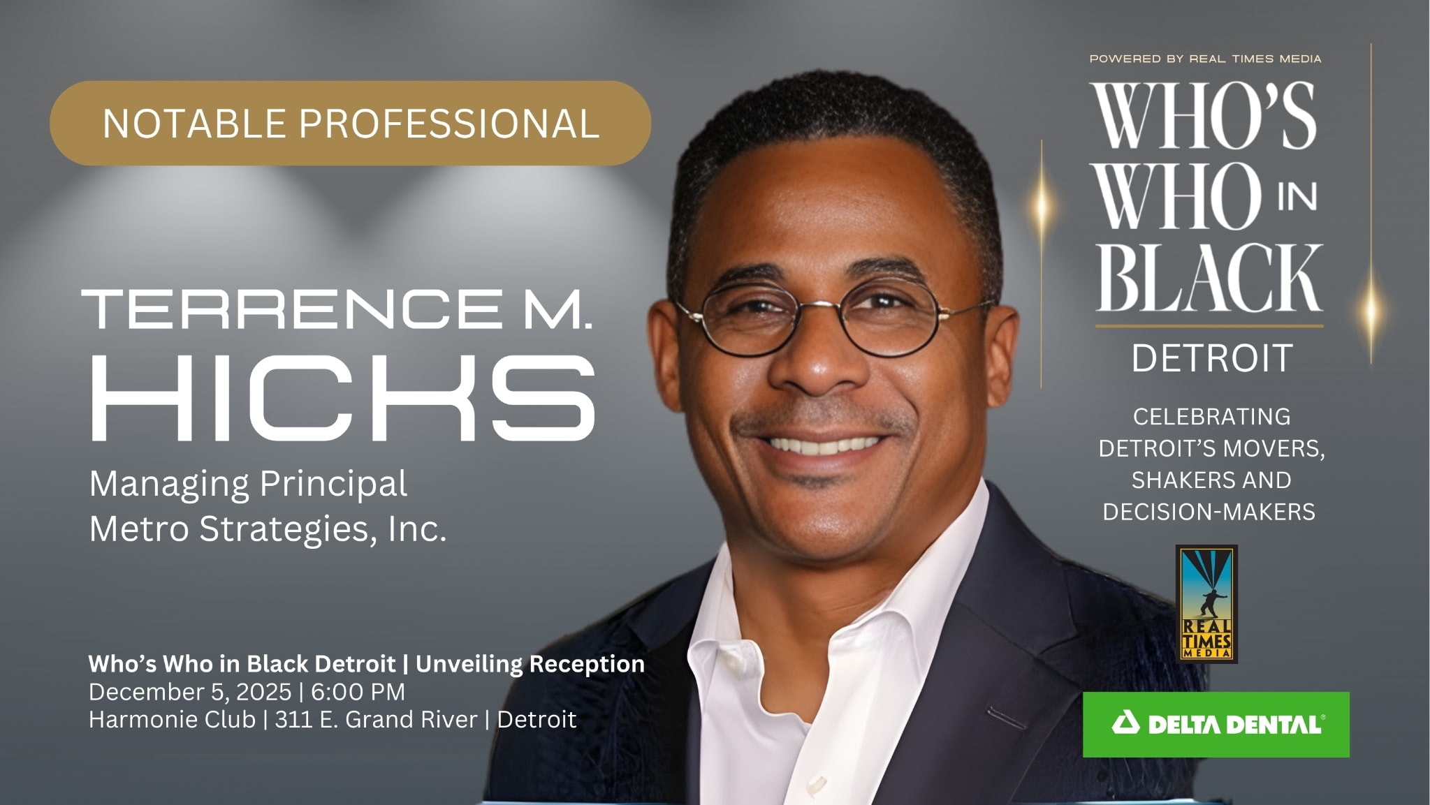 Who's Who in Black Detroit — Terrence M. Hicks, Managing Principal, Metro Strategies, Inc. — Notable Professional